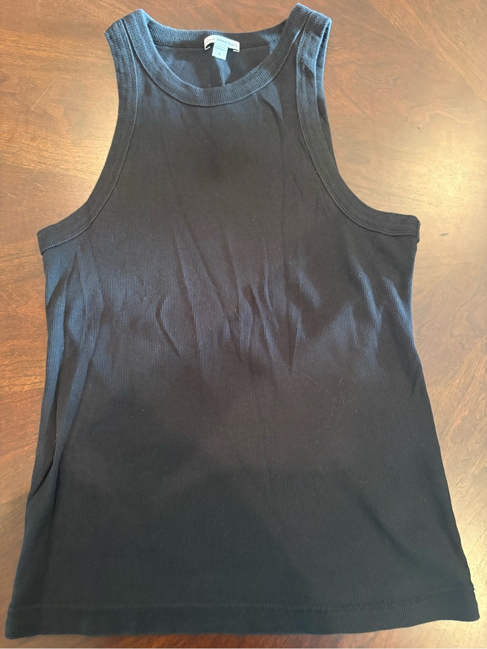 James Perse Black Ribbed Scoop Tank
